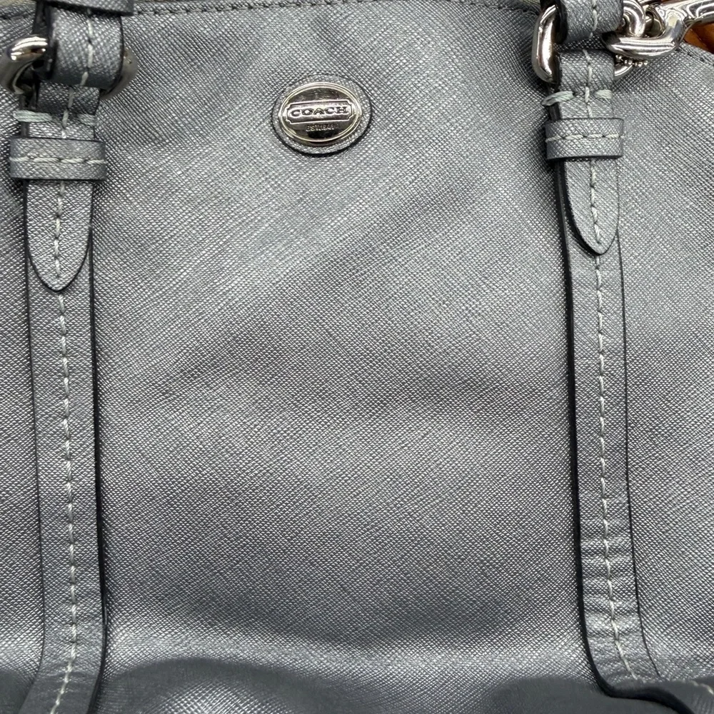 Coach Silver and Tan Leather crossbody replacment strap, fob f peyton bag F25671